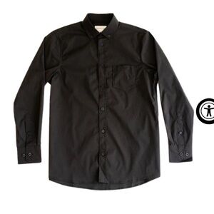 Drapper Boi Slate Black Essential Long Sleeve Button-Up‎ Size Large